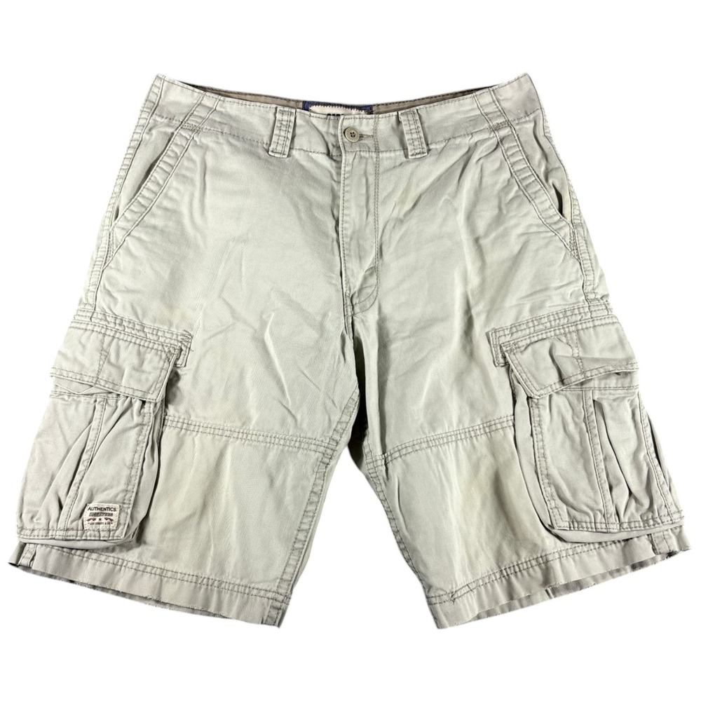 Signature by Levi Strauss Cargo Shorts Mens 34 Tan Cotton‎ Khaki Y2K 90s Grunge